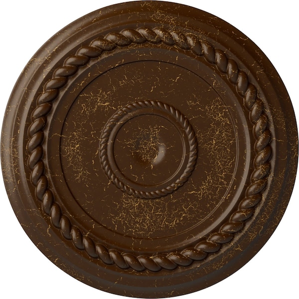 Ekena Millwork Alexandria Rope Ceiling Medallion (Canopies up to 4 5/8"), 19 5/8"OD x 1 1/2"P, Root Beer Crackle CM18ALRBC - main